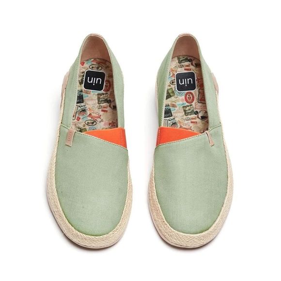 UIN Men's Slip On Canvas Comfortable Loafers (Marbella Morandi Green)New No Box